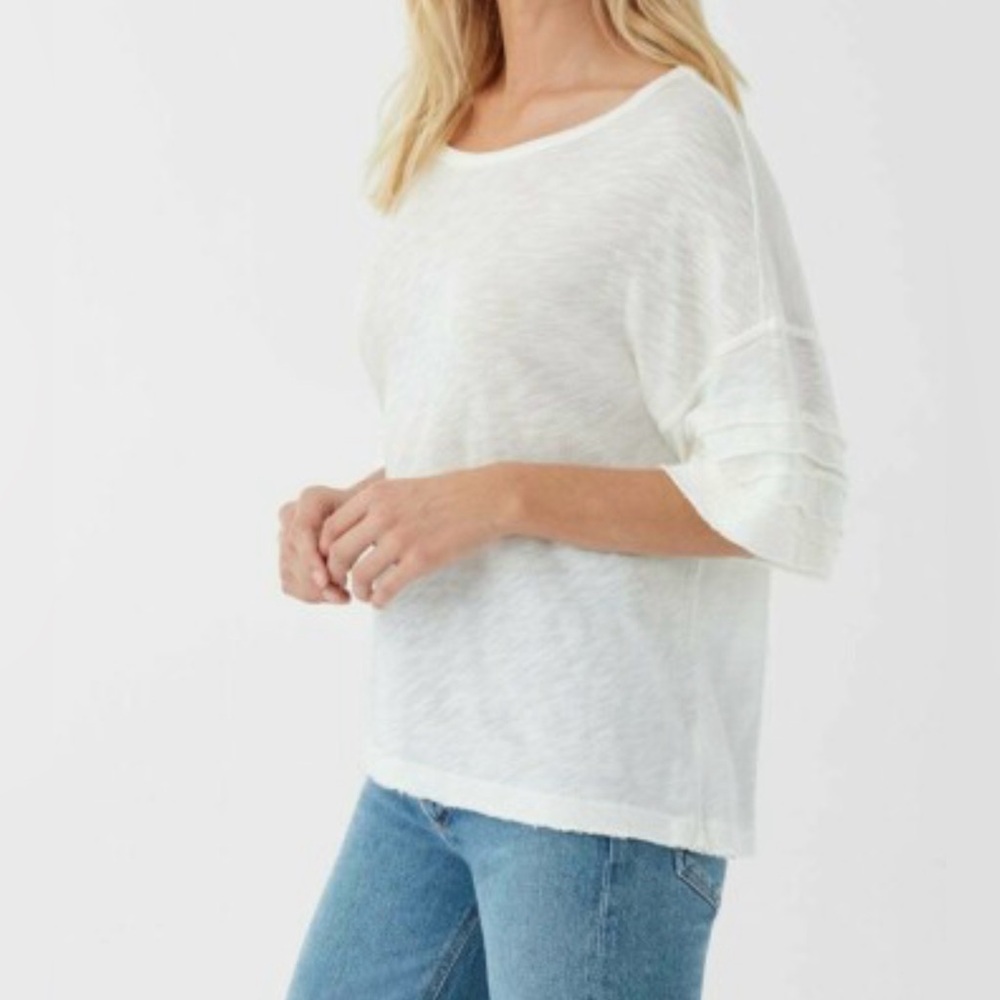 ZOA Short Sleeve High Low Tee White Size Small
